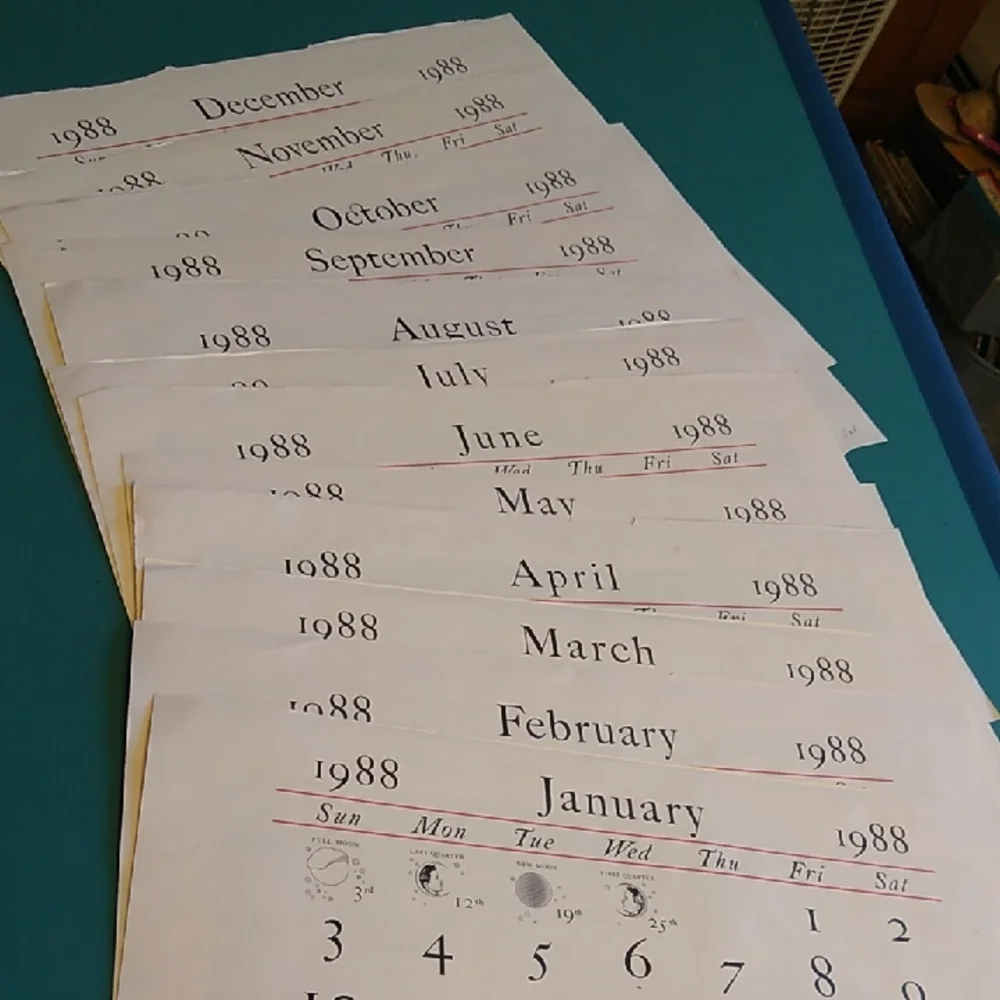 Vintage 1988 Calendar Set reprint Currier & Ives